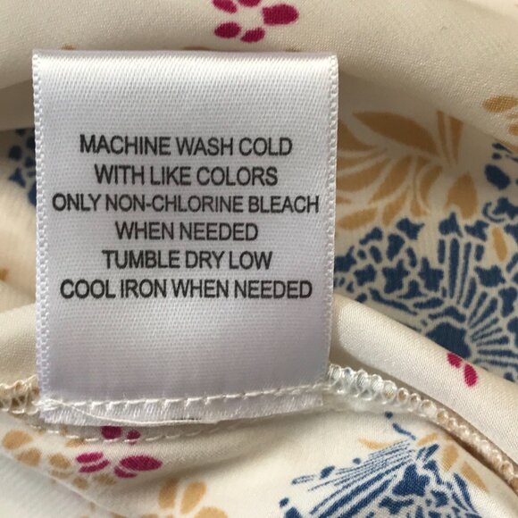 Modcloth Tie Neck Floral Blouse Women's XL Button Front 3/4 Sleeves Business - Picture 10 of 11